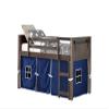 DONCO Twin Barn Door Modular Low Loft with Blue Tent in Brushed Shadow view 1