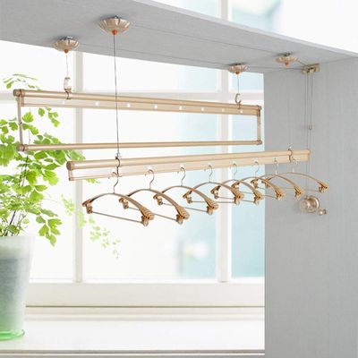 Drying rack Lift Ceiling-Mounted Airer Pulley Washer Dryer Clothesline Suitable for Bathroom Outdoor Balcony Aluminum 150cm