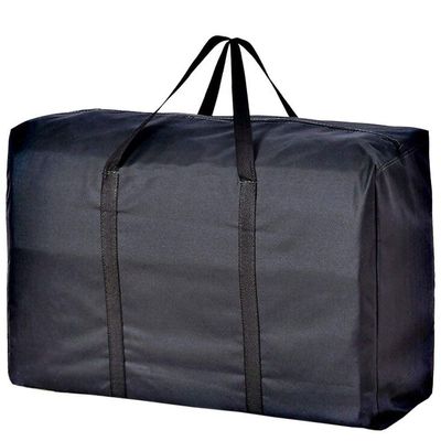 Extra Large Handy Storage Bag Waterproof Heavy Duty Oxford Travel Luggage Caddy Organizer Foldable Quilt Blanket Laundry Bag Weekender Duffel Space Saver Bag with Web Handle (Black, 160L)