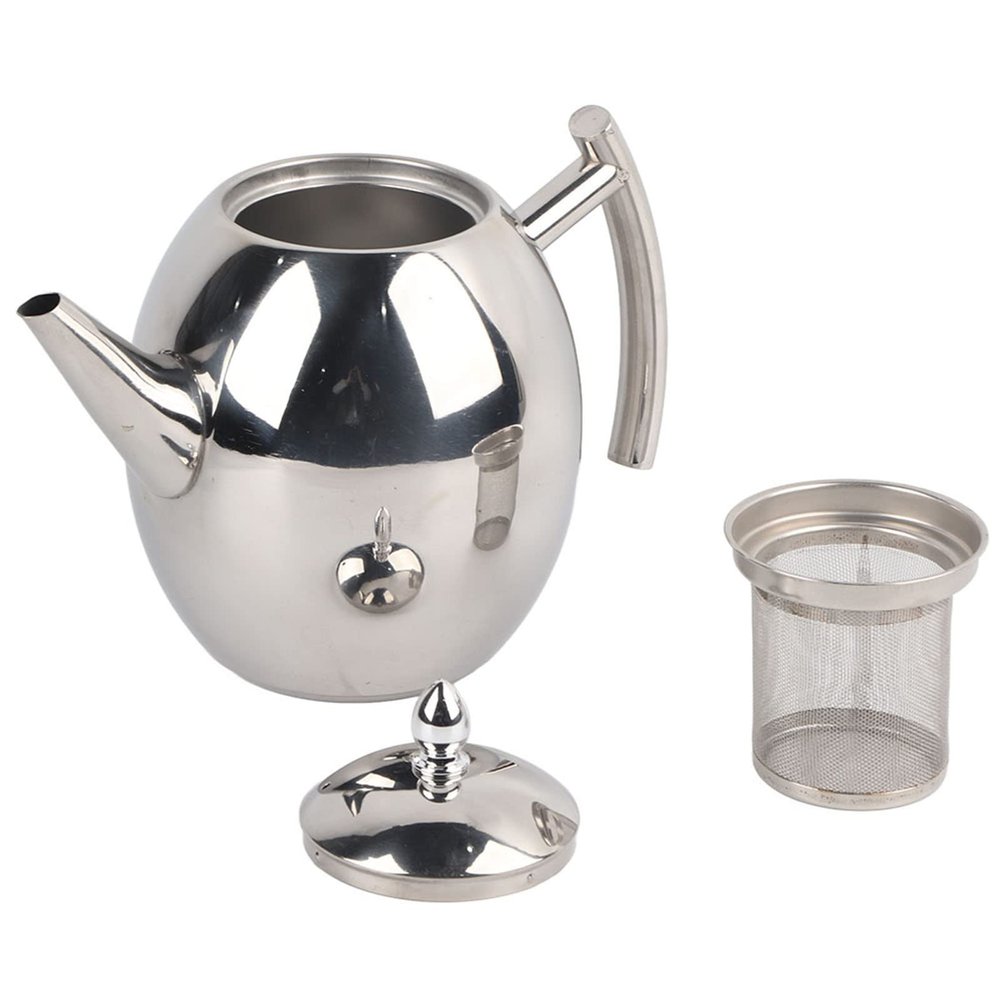 1500ml Teapot Coffee Pot Kettle, Large Capacity Stainless Steel,for Piping Hot Water Tea,with Filter/Handle/Lid