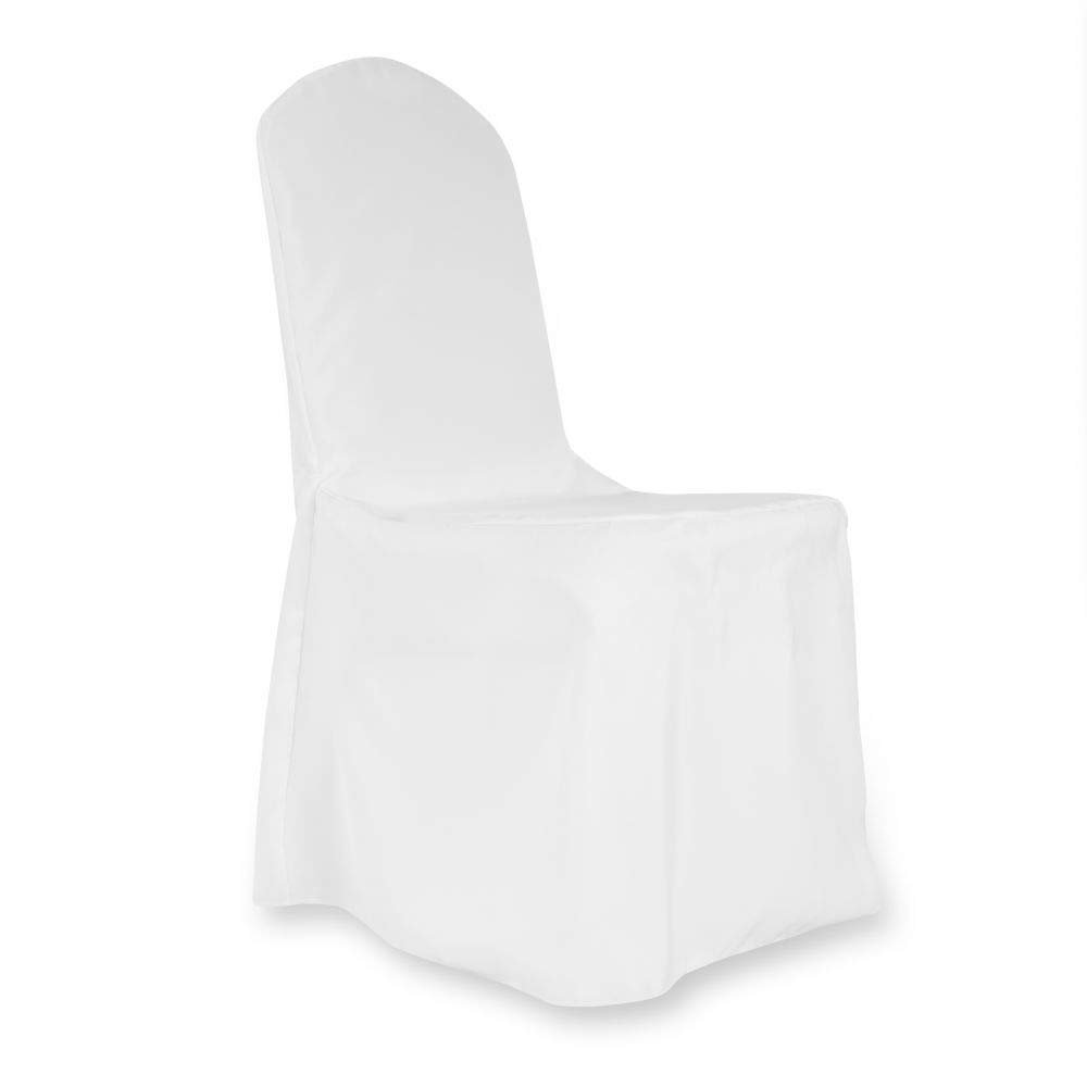 1/10/60pcs Polyester Banquet Chair Covers Linen Dinning Chair slipcover for Wedding Party Event Catering (10, White)