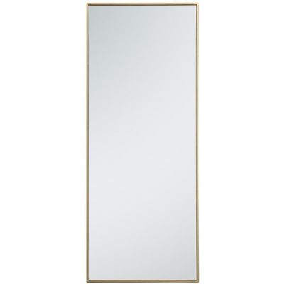 Elegant Decor Eternity 60" x 24" Contemporary Metal Frame Mirror in Brass