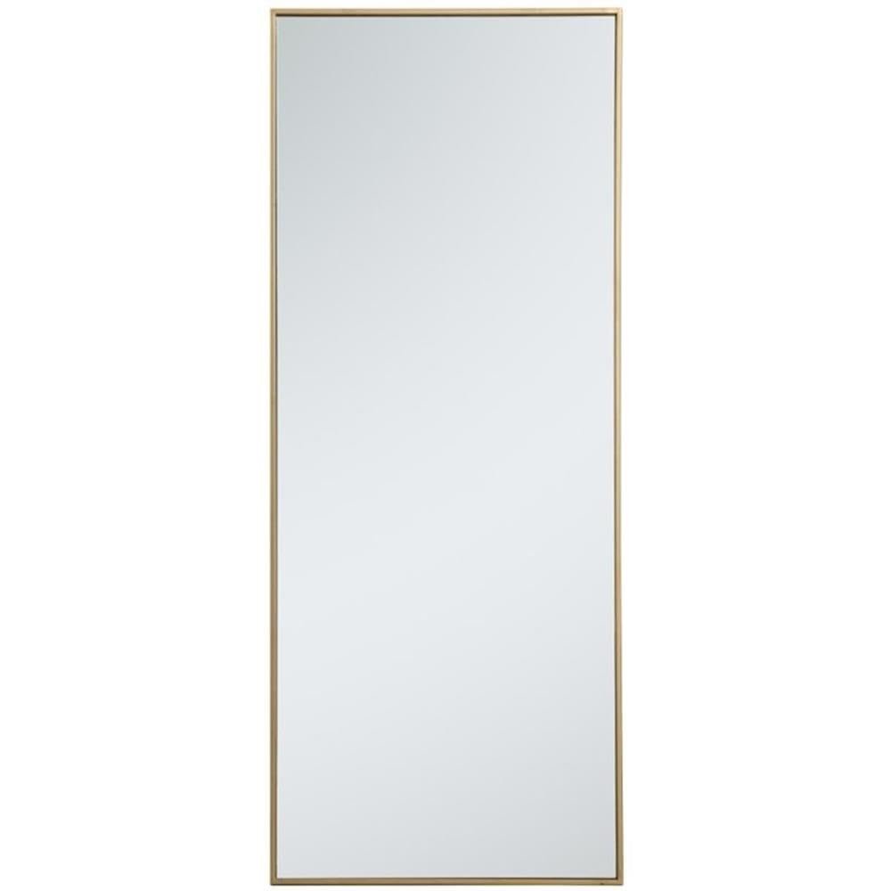Elegant Decor Eternity 60" x 24" Contemporary Metal Frame Mirror in Brass