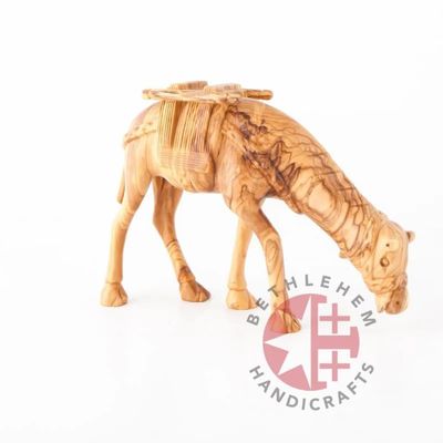 Bethlehem Handicrafts Hand Carved Wood Grazing Camel