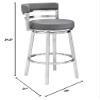 Armen Living Mardrid LCMABABSGR26 Counter Chair, Gray, 360 Rotation, Stainless Steel, Faux Leather Seat, Seat Height 26.0 inches (66 cm) view 3