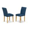 East West Furniture AVAB5-OAK-55 5 Piece Dining Set Includes an Oval Dining Room Table with Butterfly Leaf and 4 Oasis Blue Faux Leather Upholstered Parson Chairs, 42x60 Inch, Oak view 4