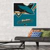 Trends International NHL San Jose Sharks - Logo 14 Wall Poster, 22.375" x 34", White Framed Version view 2