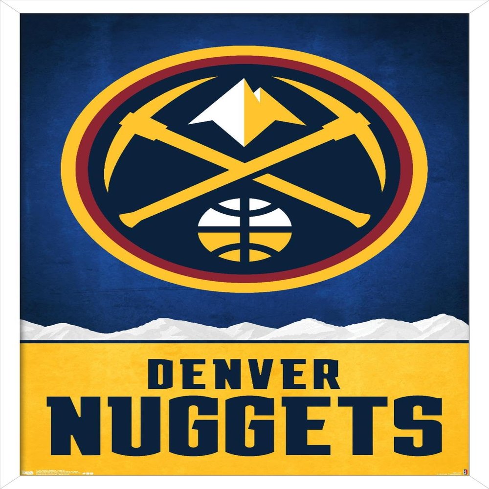 Trends International NBA Denver Nuggets - Logo 18 Wall Poster, 22.375" x 34", White Framed Version