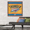 Trends International NBA Oklahoma City Thunder - Logo 14 Wall Poster, 22.375" x 34", Mahogany Framed Version view 2