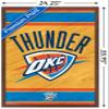 Trends International NBA Oklahoma City Thunder - Logo 14 Wall Poster, 22.375" x 34", Mahogany Framed Version view 3