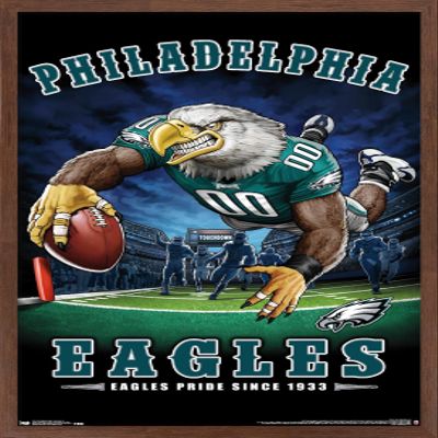 Trends International NFL Philadelphia Eagles - End Zone 17 Wall Poster, 22.375" x 34", Mahogany Framed Version