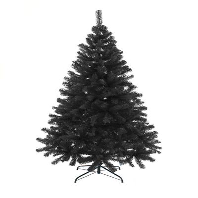 The Perfect Holiday Perfect Holiday 7' Black Canadian Pine Christmas Tree | 855 Tips, Dia 51" | Includes Metal Stand,PVC-7BLK