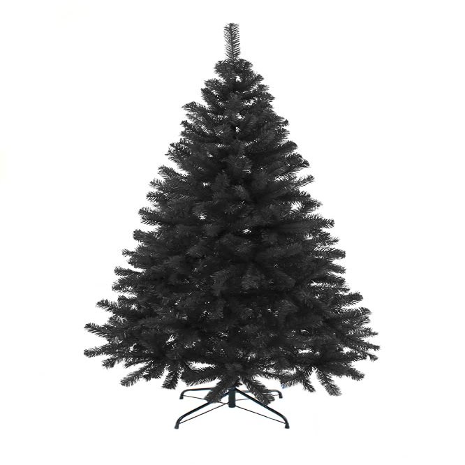 The Perfect Holiday Perfect Holiday 7' Black Canadian Pine Christmas Tree | 855 Tips, Dia 51" | Includes Metal Stand,PVC-7BLK