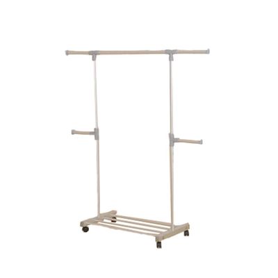 Drying Rack Floor Retractable Belt Pulley Double Pole Indoor Balcony Hanger (Color : Gray-2)
