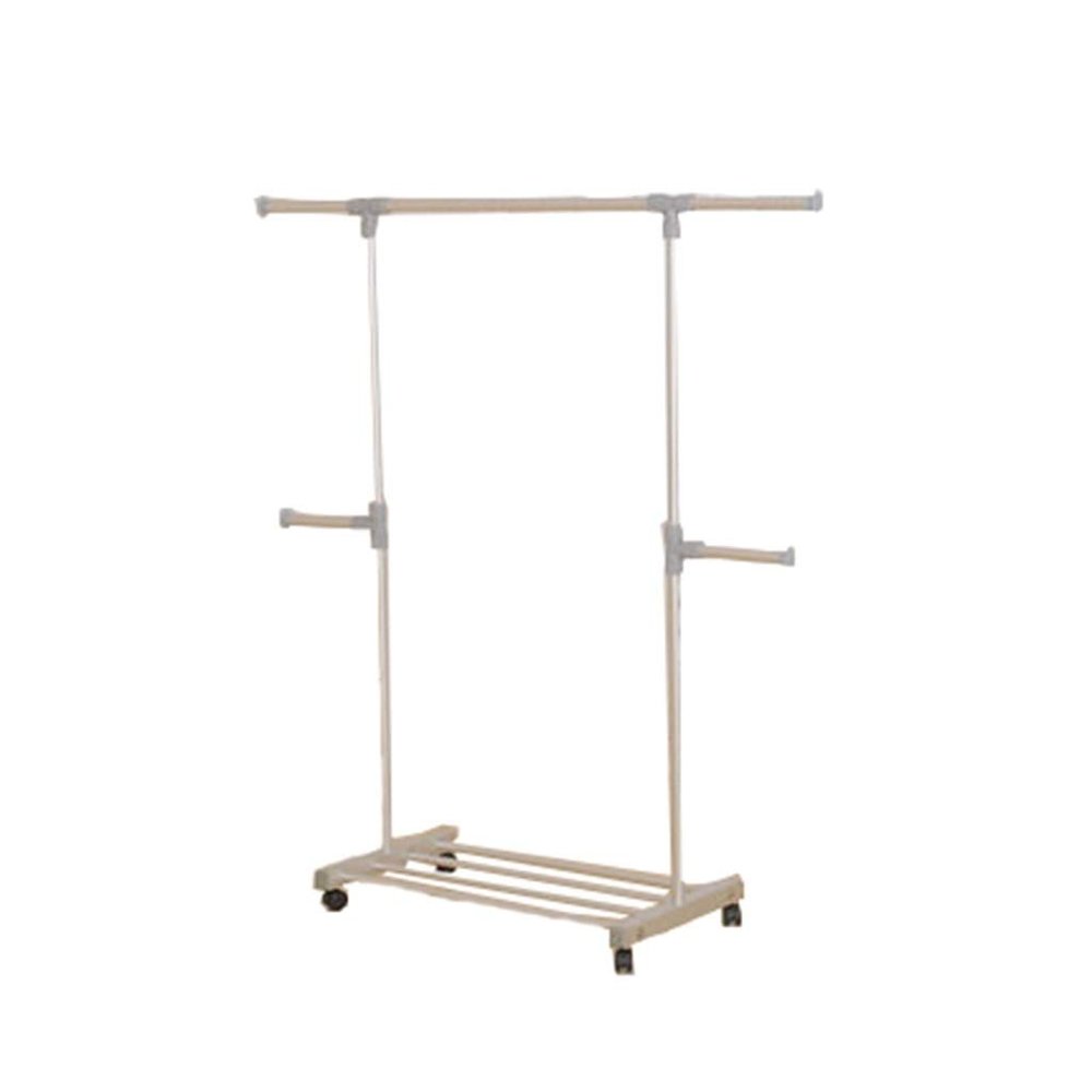 Drying Rack Floor Retractable Belt Pulley Double Pole Indoor Balcony Hanger (Color : Gray-2)