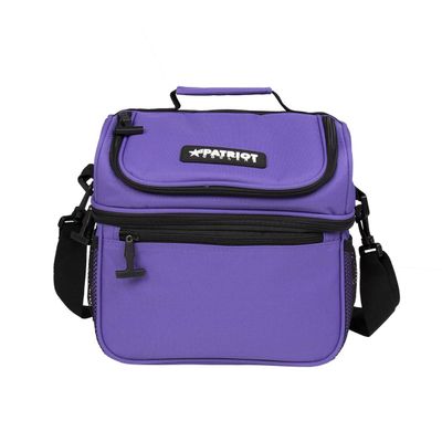 Patriot Coolers Duo Lunch Bag - 15 Can Lunch Cooler With Dual Compartments And Convenient Carry Strap (Purple)