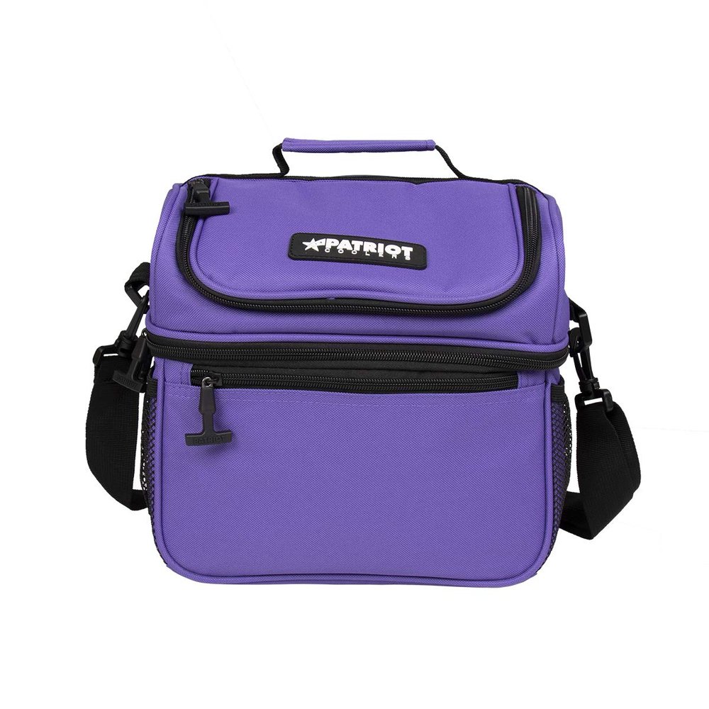 Patriot Coolers Duo Lunch Bag - 15 Can Lunch Cooler With Dual Compartments And Convenient Carry Strap (Purple)