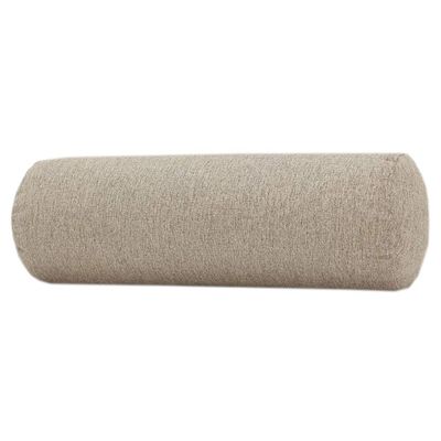 Cotton and Linen Long Cervical Pillow Solid Color Round Cervical Pillow Sofa Cushion Round Neck Bolster Pillows (Camel Color, 1040cm)