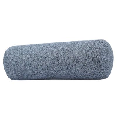 Cotton and Linen Long Cervical Pillow Solid Color Round Cervical Pillow Sofa Cushion Round Neck Bolster Pillows (Dark Blue, 1040cm)