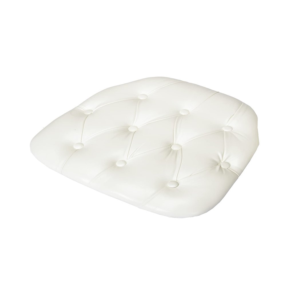 Commercial Seating Products White Tufted Vinyl Cushions Chairs, 6-Pack
