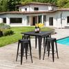 COSTWAY Metal Bar Stools Set of 4, with Removable Back, 30 Bar Height with Rubber Feet, Stylish and Modern Chairs, for Kitchen, Dining Rooms, and Side Bar (Black, 30'') view 4