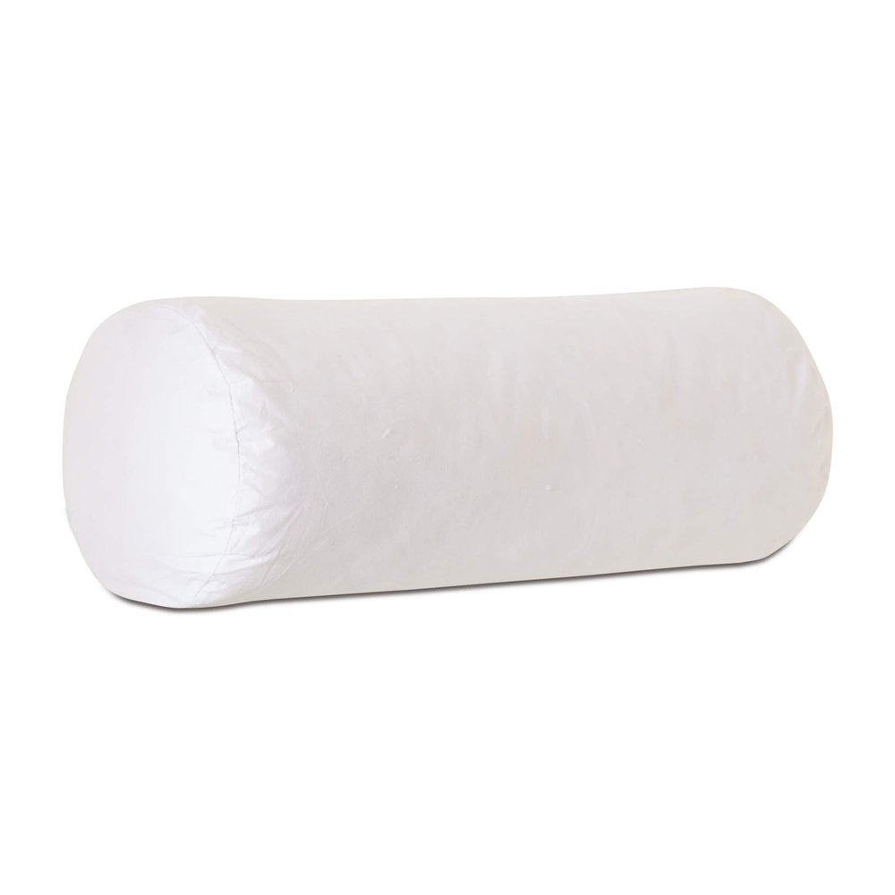 10Dx24 Hypoallergenic Luxury 100% Small Feather Round Bolster Pillow Insert, 100% Cambric Cotton Shell, Never Vacuum-Packed, Odorless, Made in USA