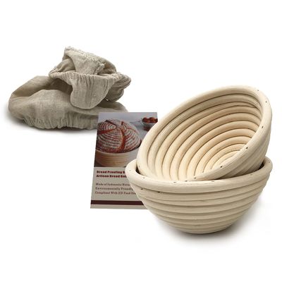 5 Inch Round Bread Proofing Basket Sourdough Rising Rattan Bowl for Artisan Bread Home Baking, 2 Pack