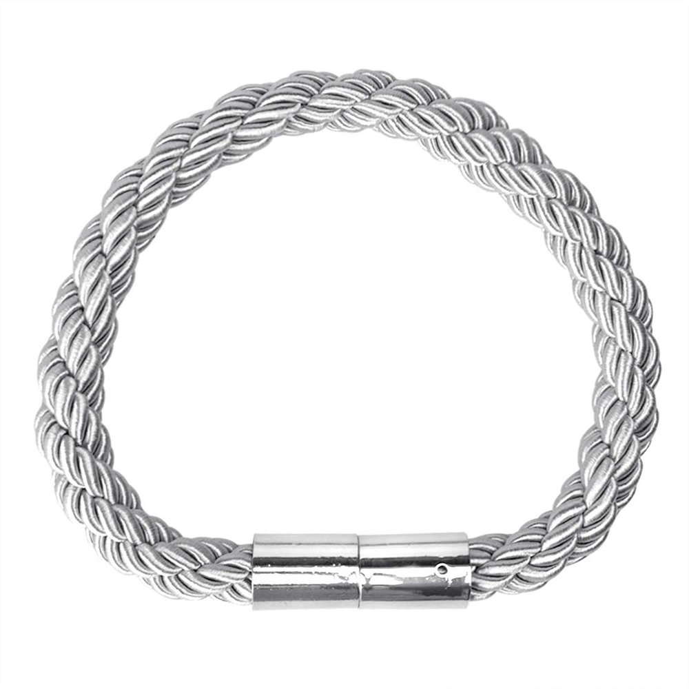 uxcell Magnetic Curtain Tiebacks 20.9 Inch Curtain Holdbacks Window TieBack Clips Decorative Rope Curtain Holdback Holder Gray