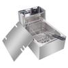 Electric Deep Fryer -Commercial Deep Fryer with Basket 2500watt Countertop Stainless Steel French Fries Restaurant Home Kitchen 6.3QT/6L US Plug Silver, US Stock view 2