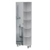Tuhome Urano Mirror Linen Cabinet with Four Internal Shelves, Five External Display Shelves, Spacious Single-Door Compartment and Modern Tall Storage Design for Bathroom, Kitchen, Bedroom or Multifun view 1