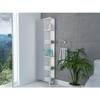 Tuhome Urano Mirror Linen Cabinet with Four Internal Shelves, Five External Display Shelves, Spacious Single-Door Compartment and Modern Tall Storage Design for Bathroom, Kitchen, Bedroom or Multifun view 2