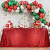 Juya Delight 60" x 102" Red Sequin Tablecloth Rectangle Sequin Table Cover for Wedding Birthday Party Festival Ceremony Cake Dessert Table view 1
