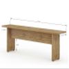 Manhattan Comfort Nomad 67" Dining Bench Seat for Indoor and Outdoor Use, Kitchen, Breakfast Nook, 2 Person Seating, Modern Rustic and Farmhouse Chic Design with Wood Grain Finish, Nature view 3