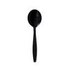 TigerChef 1000 Black Fine Soup Spoons Heavy Weight Durable Plastic Cutlery With An Engraved Design Disposable Recyclable Reusable Solid Durable Silverware Flatware Cutlery (Fine Soup Spoons Black) view 1