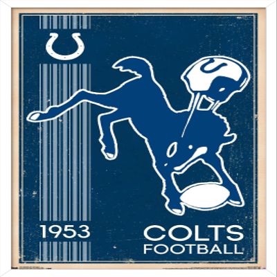 Trends International NFL Indianapolis Colts - Retro Logo 14 Wall Poster, 22.375" x 34", White Framed Version