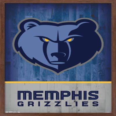 Trends International NBA Memphis Grizzlies - Logo 18 Wall Poster, 22.375" x 34", Mahogany Framed Version