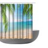 Amagical Palm and Tropical Sea Beach Decor 16 Piece Bathroom Mat Set Shower Curtain Set Bath Mat Contour Mat Toilet Cover Shower Curtain and 12 Hooks (Tropical Beach) view 2