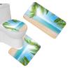 Amagical Palm and Tropical Sea Beach Decor 16 Piece Bathroom Mat Set Shower Curtain Set Bath Mat Contour Mat Toilet Cover Shower Curtain and 12 Hooks (Tropical Beach) view 3