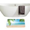 Amagical Palm and Tropical Sea Beach Decor 16 Piece Bathroom Mat Set Shower Curtain Set Bath Mat Contour Mat Toilet Cover Shower Curtain and 12 Hooks (Tropical Beach) view 4