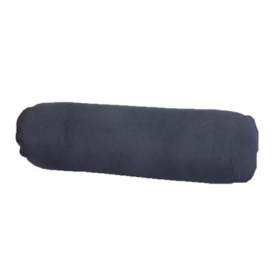 Cotton and Linen Long Cervical Pillow Solid Color Round Cervical Pillow Sofa Cushion Round Neck Bolster Pillows (Black, 1040cm)