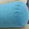 Cotton and Linen Long Cervical Pillow Solid Color Round Cervical Pillow Sofa Cushion Round Neck Bolster Pillows (Peacock Blue, 1040cm) view 3
