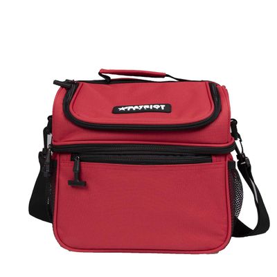 Patriot Coolers Duo Lunch Bag - 15 Can Lunch Cooler With Dual Compartments And Convenient Carry Strap (Red)