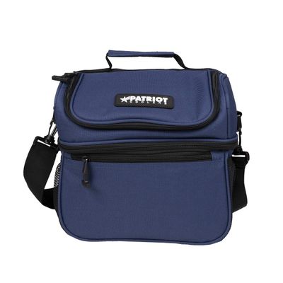 Patriot Coolers Duo Lunch Bag - 15 Can Lunch Cooler With Dual Compartments And Convenient Carry Strap (Navy Blue)