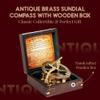 Antiqula 5 inch Large Sundial Compass with Wooden Rosewood Box, Perfectly Calibrated Steampunk Antique Brass Sundial Clock with Chart for Guidance, Ideal Nautical & Vintage Gift for Men view 2
