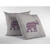 Amrita Sen Elephant Silhouette Suede Blown and Closed Pillow Magenta view 2