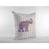 Amrita Sen Elephant Silhouette Suede Blown and Closed Pillow Magenta view 3