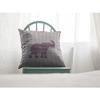 Amrita Sen Elephant Silhouette Suede Blown and Closed Pillow Magenta view 4