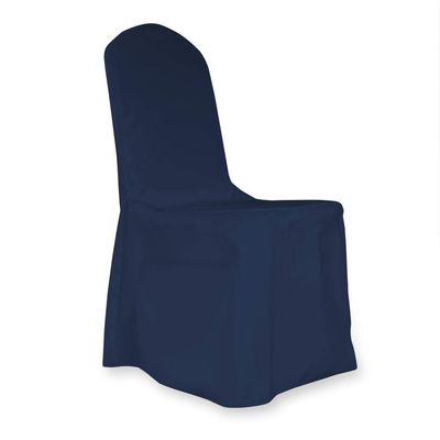 1/10/60pcs Polyester Banquet Chair Covers Linen Dinning Chair slipcover for Wedding Party Event Catering (10, Navy Blue)