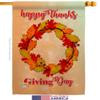 Thanksgiving Day Wreath House Flags 2 pcs Pack Falltime Turkey Give Thanks Gobble Pumpkin Season Autumntime Cornucopia Small Decorative Gift Yard Banner Made In USA 28 X 40 view 2