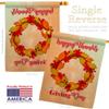 Thanksgiving Day Wreath House Flags 2 pcs Pack Falltime Turkey Give Thanks Gobble Pumpkin Season Autumntime Cornucopia Small Decorative Gift Yard Banner Made In USA 28 X 40 view 3